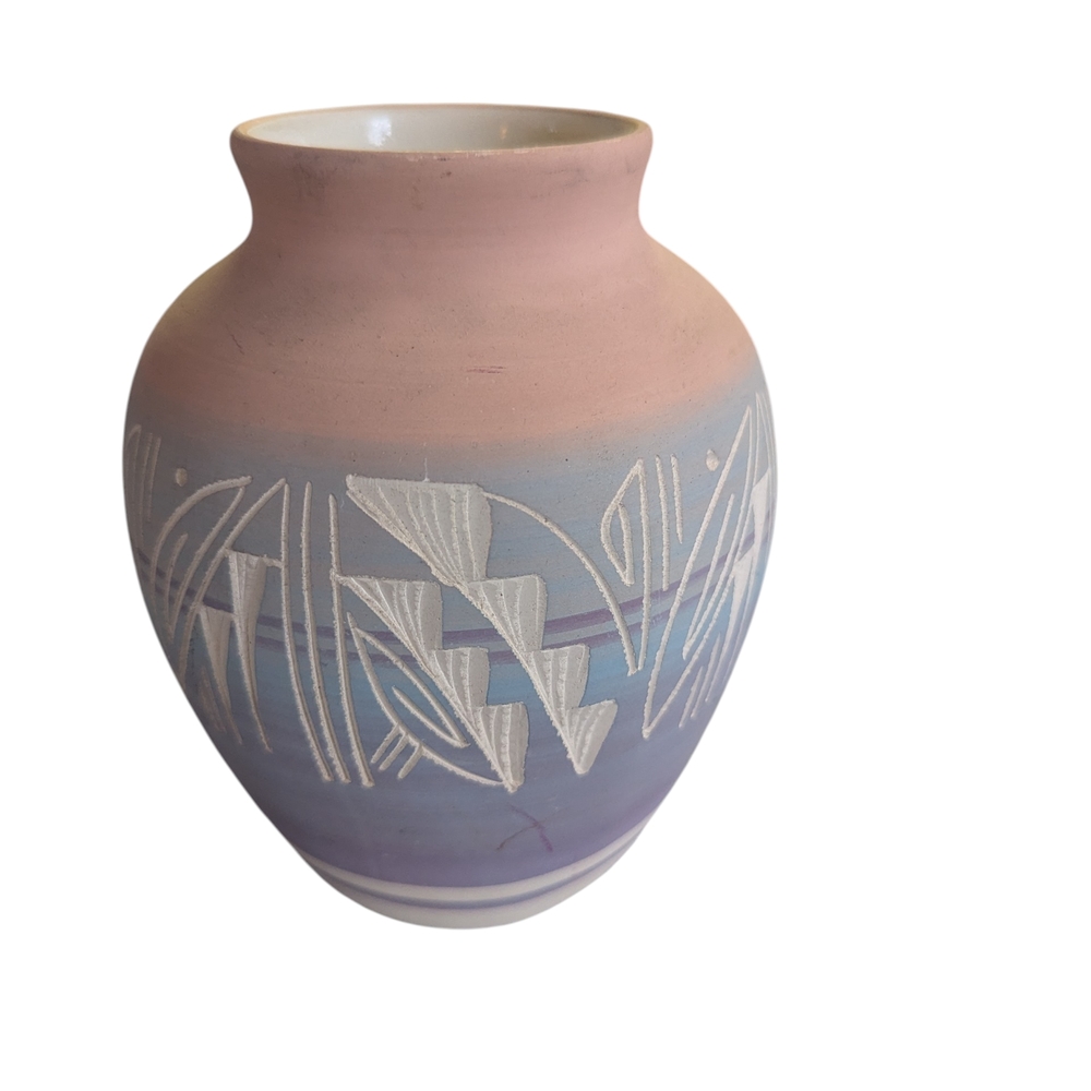 Elegant Pink and Purple Ceramic Vase